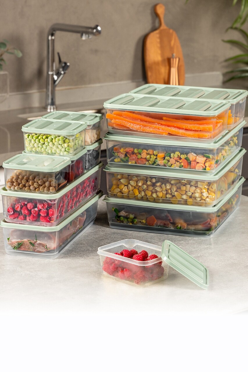 Set recipiente depozitare, Hermia, 964FRM5724, Dimensiune: 23 x 15 x 7 cm / 1750 ml (2 bucăți), Verde menta - imagine 5